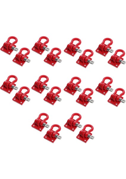 20X Metal Tırmanma Römork Çekme Kancası Kanca Toka, Pranga Aksesuarı 1/10 Ölçekli Rc Paletli Kamyon D90 SCX10 Kırmızı (Yurt Dışından)