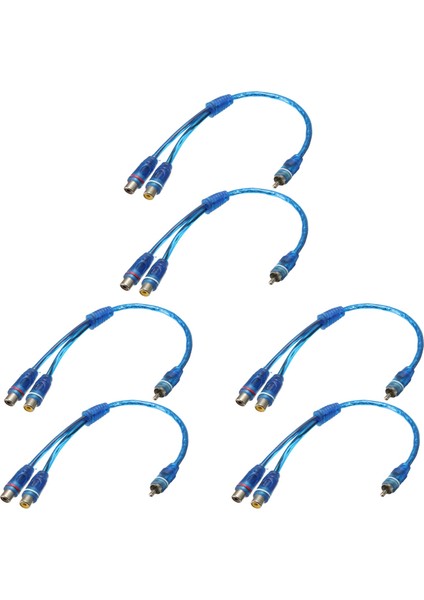 6x Rca Fono Y Splitter Kurşun Adaptör Kablosu 1 Erkek - 2 Kadın Araba Konektörü 30 cm (Yurt Dışından)