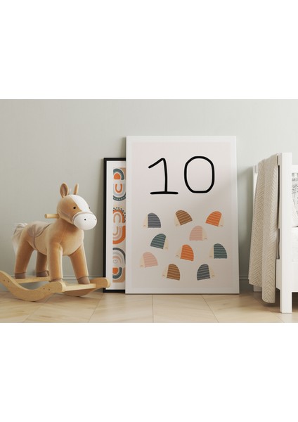 Bebek Odası Dekorasyon - 10 Sayısı Modern Minimalist Kanvas Tablo - Çocuk Odası Tablo