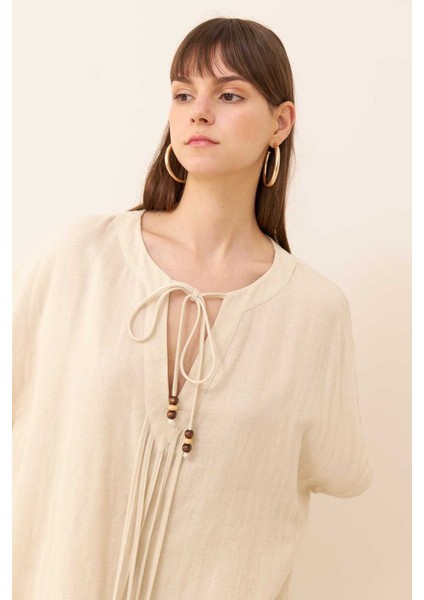 Bağlama Detaylı Bluz Naturel Y2413028_069 fırsatları