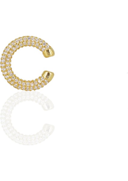 Taşlı Cuff Küpe Gold