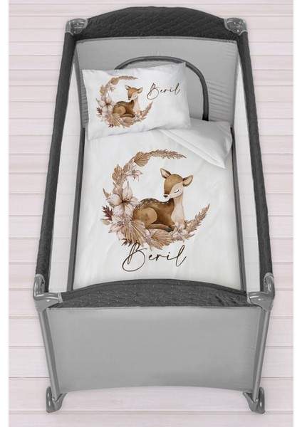 Isme Özel 75X120 Park Yatak Beşik Nevresim Takımı