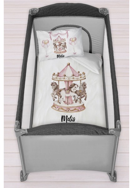 Isme Özel 75X120 Park Yatak Beşik Nevresim Takımı