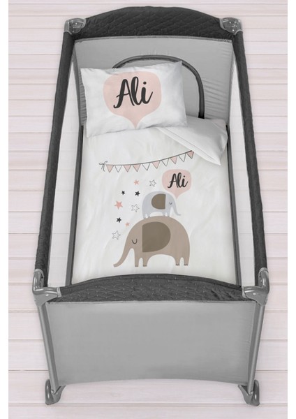 Isme Özel 75X120 Park Yatak Beşik Nevresim Takımı