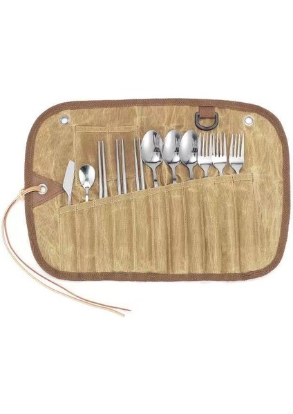 Egg Roll Çatal Bıçak Saklama Çantası 12 Delikli Çanta (Çatal Bıçak Dahil Değildir) (Yurt Dışından)