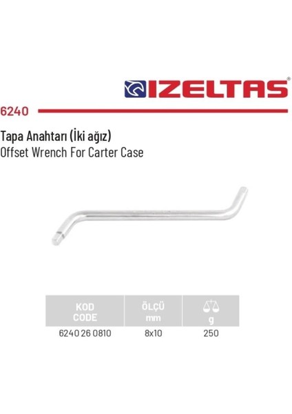 Izeltaş Tapa Anahtarı 8-10 Mm. 6240 26 0810