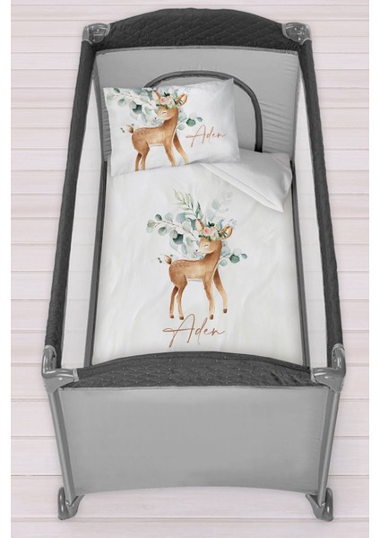 Isme Özel 75X120 Park Yatak Beşik Nevresim Takımı