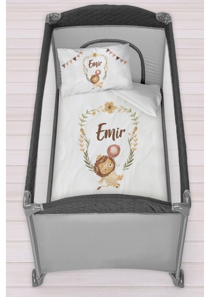 Isme Özel 75X120 Park Yatak Beşik Nevresim Takımı