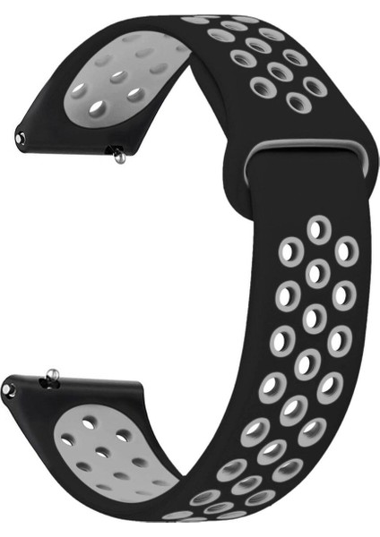 Samsung Galaxy Watch 42MM ile Uyumlu Kordon Yumuşak Dokulu Delikli Desenli Silikon Kayış
