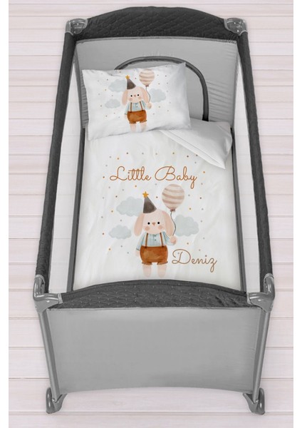 Isme Özel 75X120 Park Yatak Beşik Nevresim Takımı