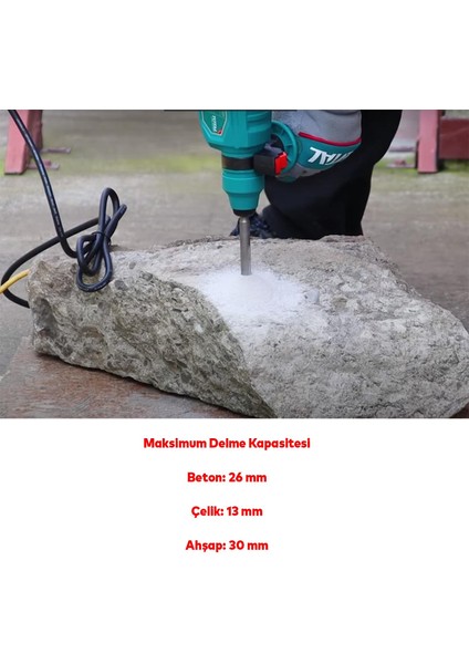 Total Kırıcı Delici Darbeli Matkap 800 W TH308268 Metal Beton Ahşap Elektropnömatik Delme Hilti