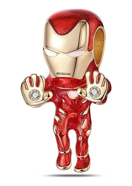 Marvel The Avengers Iron Man Gümüş Kaplama Charm