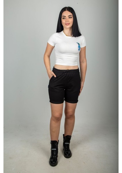 Baskılı Kadın Crop T-Shirt fiyatları