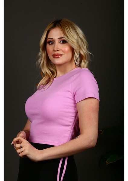 Yandan Büzgülü Crop T-Shirt