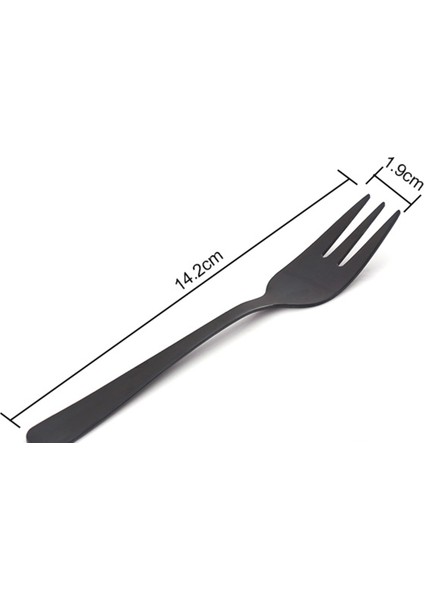 2 Adet 5.59''saınless Çelik Çay Çatal Set Metal Üç Prongs Gıda Kek Çatal Çay Çatal Yemek Seti Parti Veya Restoran | Çatal Seti | Kek Çatalları Settutlerery Fork (Siyah) (Yurt Dışından)