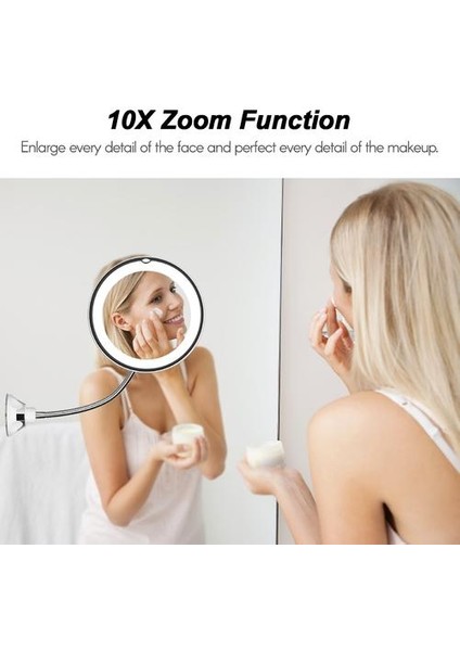 LED Işık ile LED Makyaj Aynası Esnek 10X Büyüteç Kozmetik Ayna Büyütme Vanity Aynalar Yatak Odası Banyo | Banyo Aynaları (Yurt Dışından)