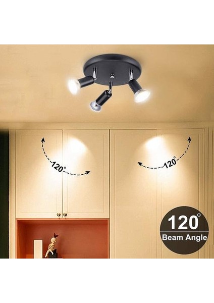 Lambalar LED Tavan Işık Dönebilen 350 Siyah Dahil 3 x 6 W Spotlightbulb Sıcak Beyaz Işık 2800K (Yurt Dışından) fiyatları