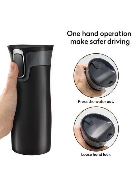 450 ml Termos Şişe Termos Seyahat Kupalar Termos Café Kupası Garrafa Termica Tumbler Kupalar Kahve Fincanları Su Şişeleri Paslanmaz Çelik | Vakum Şişesi ve Amp;termoslar (Siyah) (Yurt Dışından)