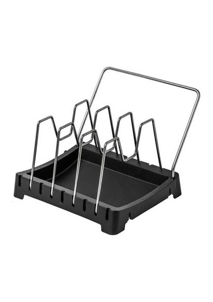 Çıkarılabilir Pot Kapak Raf Pişirme Bulaşıklık Pan Kapak Standı Paslanmaz Çelik Kaşık Tutucu Pot Kapak Raf Mutfak Aksesuarları | Raflar ve Amp;tutucular (Yurt Dışından)