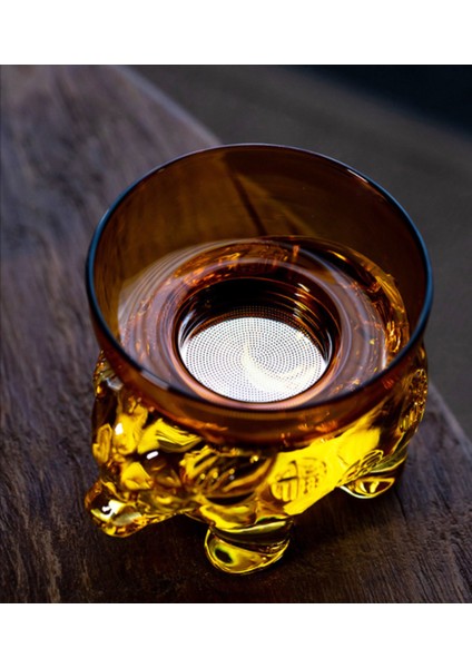 Cam Çay Süzgeci El Yapımı Çay Filtresi Çay Töreni Dekorasyon El Sanatları Kahve Süt Filtresi Teaware Çay Süzgeçleri Hediye (Amber) (Yurt Dışından)