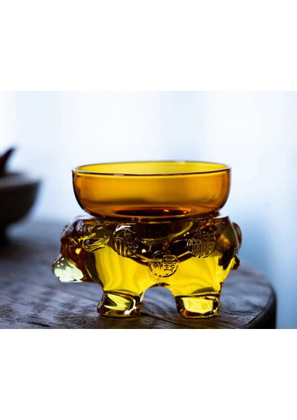 Cam Çay Süzgeci El Yapımı Çay Filtresi Çay Töreni Dekorasyon El Sanatları Kahve Süt Filtresi Teaware Çay Süzgeçleri Hediye (Amber) (Yurt Dışından)
