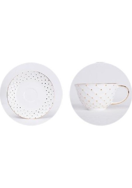 Mahkeme Inci Desen Altın Noktası Kahve Fincanı ve Tabağı Kahve Fincanı Seti Çay Bardağı Seti Drinkware | Kahve Kupası ve Amp;tabak Setleri (Yurt Dışından)
