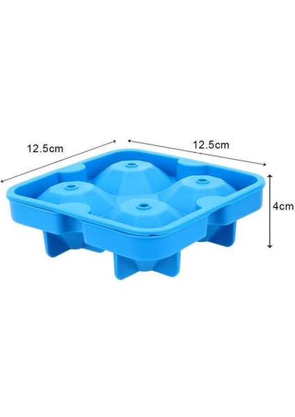 1 Adet 3D Kafatası Silikon Buz Küpü Maker Formu Için Buz Şeker Kek Pudingi Çikolata Kalıpları 4 Hücre Buz Kalıp Kare Şekil Tepsileri Kalıpları (Mavi) (Yurt Dışından)