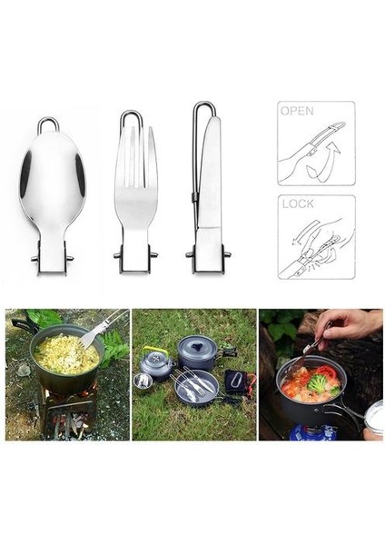 Kamp Tencere Seti Taşınabilir Açık Pişirme Seti Su Isıtıcısı Pan Pot Demlik Seyahat Yürüyüş Piknik Bbq Sofra Takımı | Kamp Tencere (Yurt Dışından) fırsatları