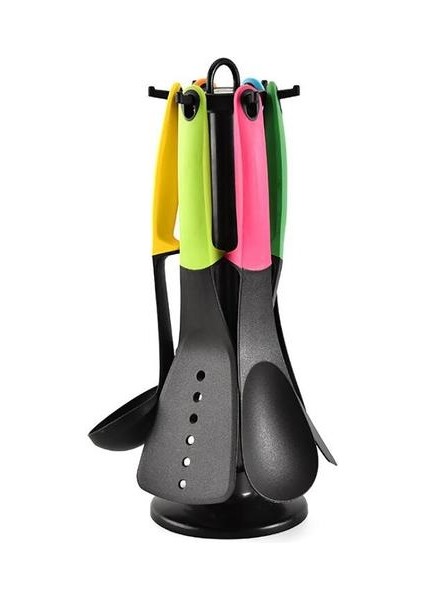 6 Adet / Takım Naylon Pişirme Eşyaları Yapışmaz Mutfak Eşyaları Tencere Seti Spatula Kaşıkla Standı Raf Tutucu Mutfak Araçları | Pişirme Aracı Setleri (Yurt Dışından)