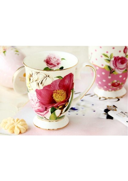 Kemik Çin Cafeteira Kahve Fincanı, Porselen Taza Seramik Kupası, Zarif Kahve Kupa Düğün Mevcut, Espresso Kupası Kraliyet | Seramik Kupası | Espresso Kupaları Kahve Fincanı (Pembe) (Yurt Dışından)