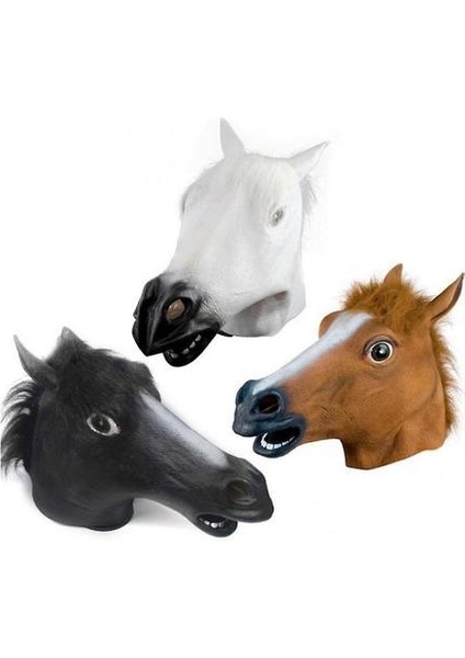 Horse Head Mask Cadılar Bayramı Kostüm Cosplay Partisi Komik Sahne (Kahverengi) (Yurt Dışından)