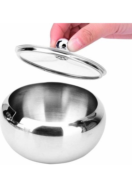 Büyük Şeker Kase Paslanmaz Çelik Şeker Kase Cam Kapak ve Kaşık Baharat Baharat Kase Konteyner | Spice & Amp;biber Çalkalayıcılar (Yurt Dışından)