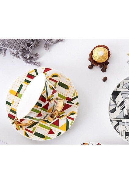 Dekor Vintage Porselen Kahve Fincanı Lüks Tasarımcı Ingilizce Çay Seti Kahve Fincanı Espresso Seyahat Çay Kupası Seti | Kahve Kupası ve Amp;tabak Setleri (Yurt Dışından)