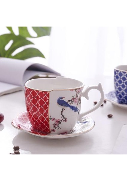 Düzensiz Seramik Espresso Fincan Fırçası Öğleden Sonra Çay Bardağı Yaratıcı Porselen Kahve Fincanı Hediye Ev Malzemeleri Çiçek ve Kuş Bardak | Kahve Fincanı Ve;tabak Setleri (Yurt Dışından)
