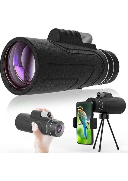 Monoküler Teleskop 12X50, Su Geçirmez Starscope Monoküler Hd Bak4 Hedef Çekim Için Prizma Avcılık Kuş Gözlemciliği, (Siyah) (Yurt Dışından)