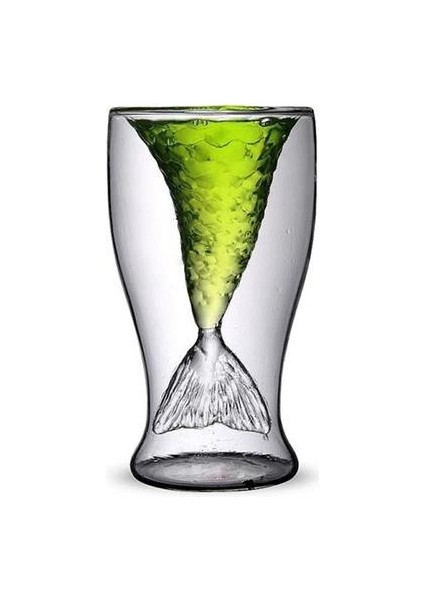 Mermaid Shot Cam Viski 100 ml Çift Duvar Cam Kupası Kokteyl Suyu Için Yaratıcı Tasarımlı Şeffaf | Kokteyl Camı (Yurt Dışından)