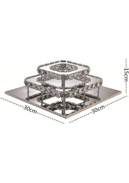 36W LED Kristal Tavan Işığı - 2 Dahili LED Kartlı Modern Kare Fikstür (Yurt Dışından)