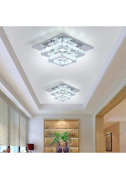 36W LED Kristal Tavan Işığı - 2 Dahili LED Kartlı Modern Kare Fikstür (Yurt Dışından)