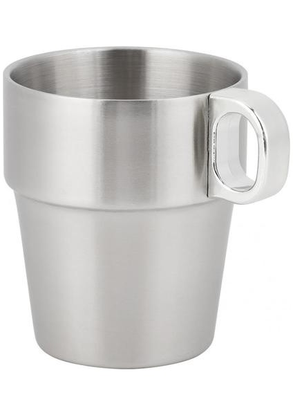 6 Adet / Takım Paslanmaz Çelik Istiflenebilir Su Kahve Fincanı Kupası Tutucu ile Set Standı Tek Kullanımlık Çift Katmanlı Anti Haşlanma Kahve Kupası | Teacups (Yurt Dışından)
