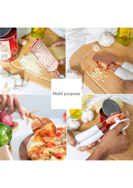 Mutfak 7 Parça Set Gül Altın Pişirme Aracı Mutfak Biblo Seti Mutfak Aletleri Aksesuarları Mutfak Gadgets Sarımsak Basın Grater | Graters (Siyah) (Yurt Dışından)