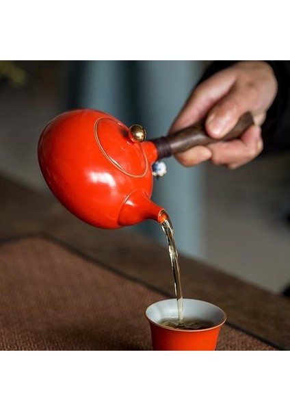 Seramik Yan Kolu Çaydanlıklar El Yapımı Porselen Çay Seti Ev Kettle Kravat Guanyin Oolong Teaware Supplies | Çaydanlıklar (Yurt Dışından)