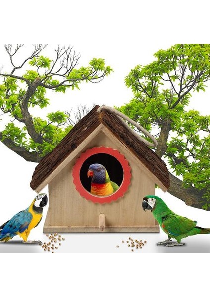 Kuş Kafesi Aksesuarları Dış Ahşap Kuş Evi Için Kuş Evleri Asılı Kuş Yuvaları Ev Bahçe Dekorasyon | Kuş Kafesleri ve Amp;yuvalar (Yurt Dışından) modelleri