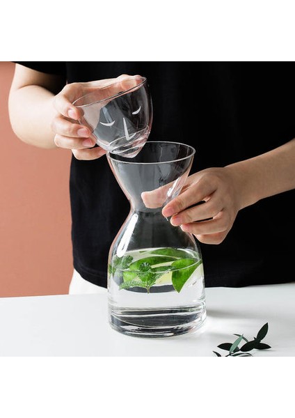 Yaratıcı Kristal Sake Cam Buz Sürahisi Uyku Yüz Şarap Konteyner Soğutma Odası Şarap Pourers Dekanter Set Su Şişesi | Su Saksı ve Amp;su Isıtıcısı (Yurt Dışından)