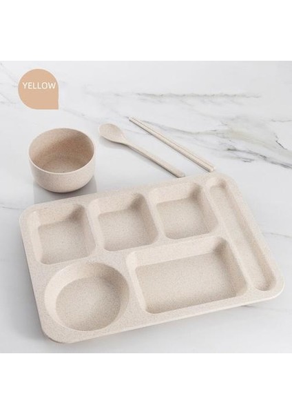 Yemeği Tabağı Buğday Saman Fast Food Plaka Bölünmüş Izgara Öğrenci Yetişkin Kantin Plakası Çatal Bıçak Takımı ile Kalınlaşmış | Bulaşıklar (Yurt Dışından) fırsatları