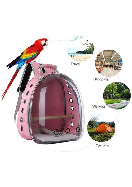 Papağan Pet Sırt Çantası Açık Seyahat Oxford Bez Şeffaf Kuş Kafesi Taşınabilir Taşıma Rahat Papağan Kafes Kuş Çantası Evi | Kuş Kafesleri ve Amp;yuvalar (Pembe) (Yurt Dışından) modelleri