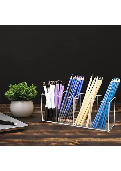 1 Adet Masaüstü Kalem Tutucu Akrilik Fırça Pot Makyaj Fırça Kutusu Masaüstü Organizatör Depolama Ofis Yatak Odası Için | Saklama Kutuları ve Amp;bidon (Yurt Dışından)