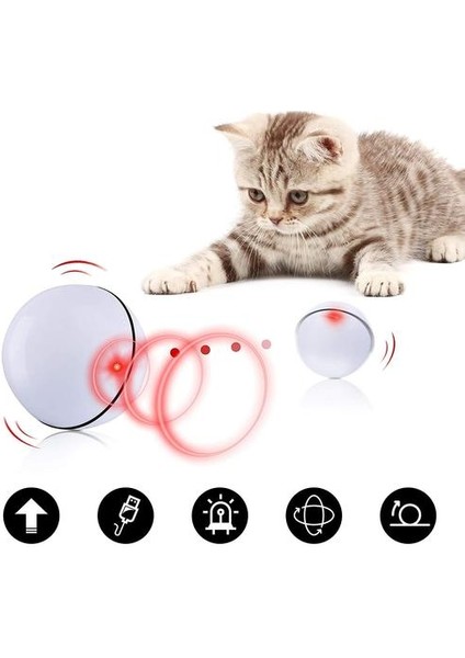 Akıllı Otomatik Kedi Oyuncaklar Topu Pet Interaktif Oto Haddeleme Kendinden Dönen Top LED Işık Kediler Için LED Işık USB Şarj Edilebilir Oyuncaklar Kitaplar | Kedi Oyuncakları (Pembe) (Yurt Dışından) fiyatları