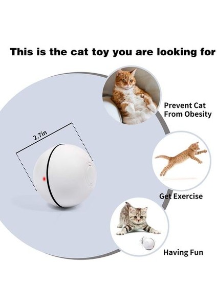 Akıllı Otomatik Kedi Oyuncaklar Topu Pet Interaktif Oto Haddeleme Kendinden Dönen Top LED Işık Kediler Için LED Işık USB Şarj Edilebilir Oyuncaklar Kitaplar | Kedi Oyuncakları (Pembe) (Yurt Dışından) indirimleri
