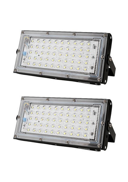 (Yeşil) 2x 240 V 50 W LED Sel Işık IP65 Bahçe Açık Güvenlik Peyzaj Smd Spotlight (Yurt Dışından)