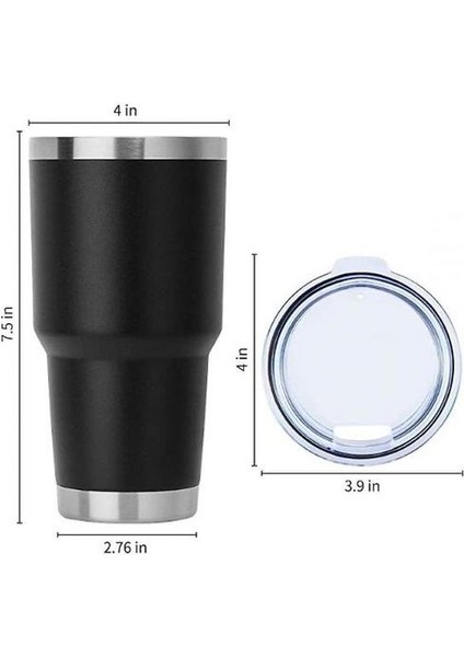 30OZ Plastik Püskürtme Araba Kupa Araba Kupa Bira Kupa (Siyah) (Yurt Dışından)